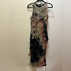 Sleeveless Multicolor Layered Dress